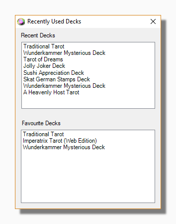 Recently Used Decks